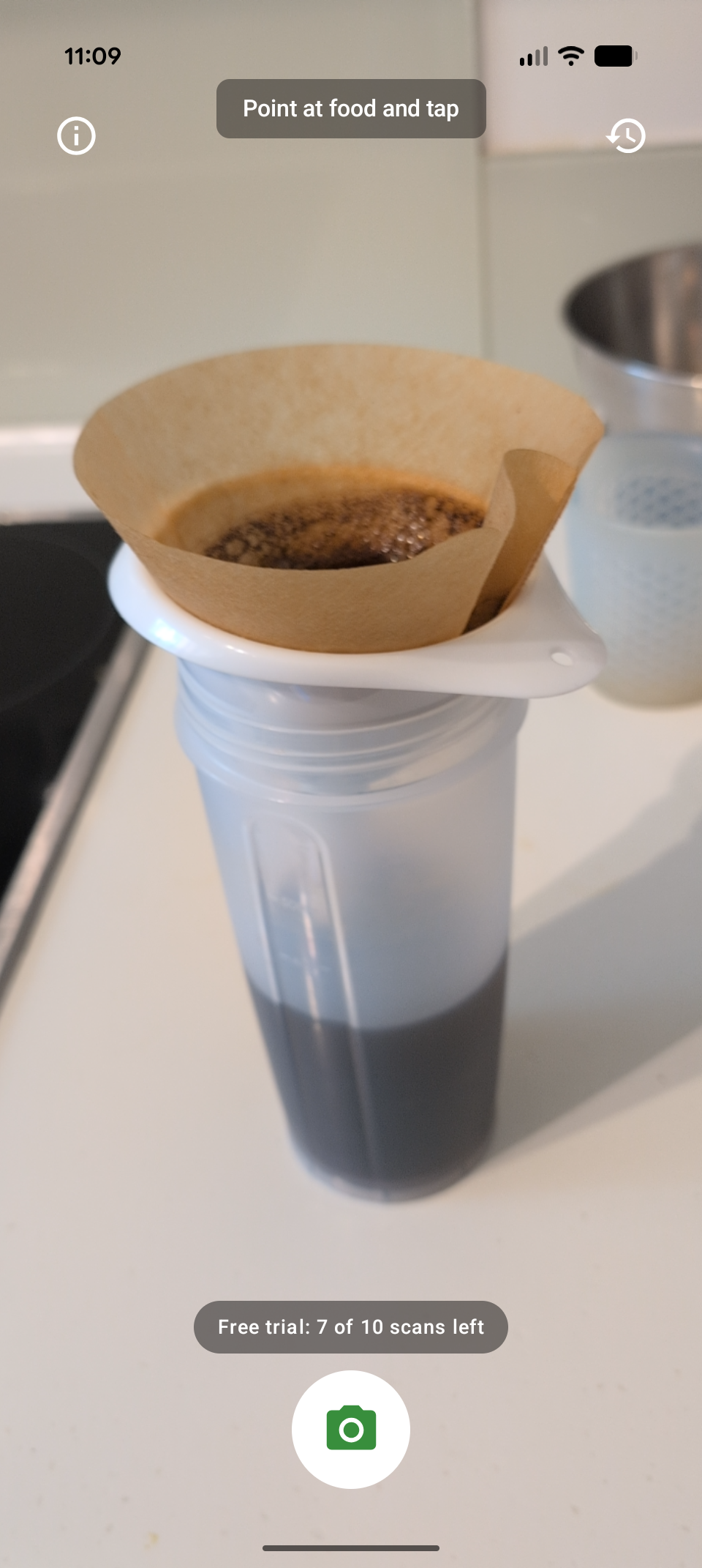 FoodKnower scan screen